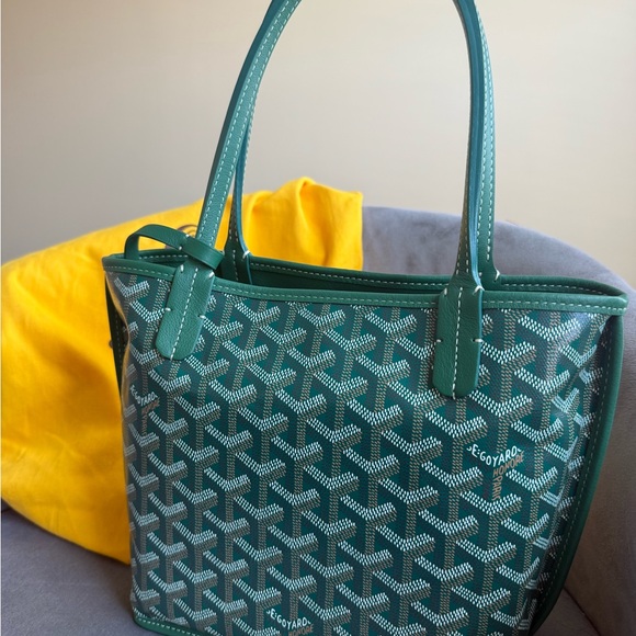 AUTHENTIC Goyard Green Mini Anjou Tote - Picture 2 of 10